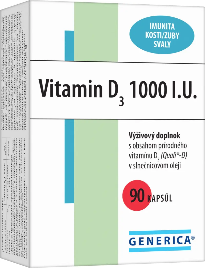 Vitamin D3 1000 I.U. , 90 kapsúl